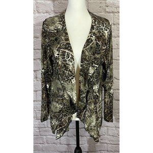 NEW Jon & Anna 1X Animal Print Cardigan Shirt Stretchy Top 5509